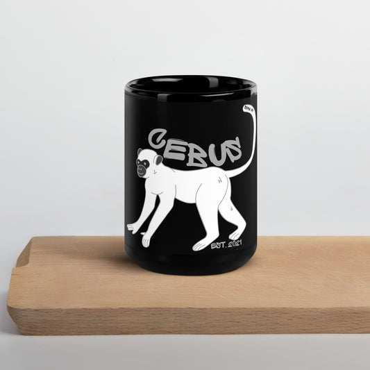 Cebus Black Glossy Mug